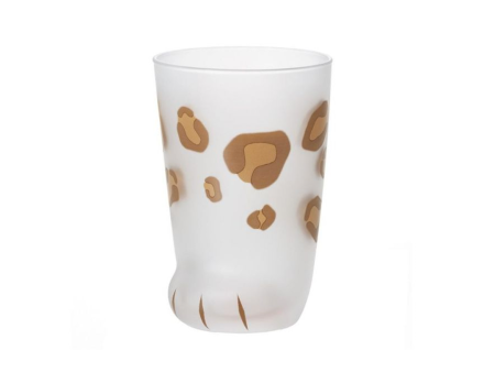 Aderia COCONECO Leopard Glass Cup [ Leopard ] 日本石冢硝子猫爪玻璃水杯 豹猫 on Sale