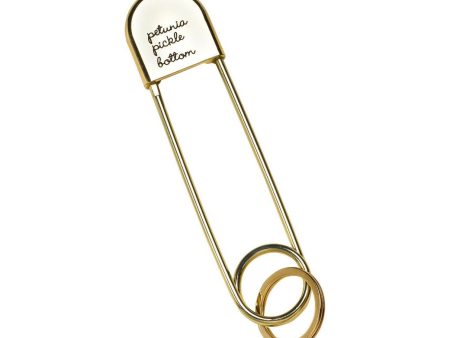 Petunia Pickle Bottom Safety Pin Keychain in Gold Cheap