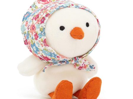 JellyCat Betty Bonnet Cream Chick - H11cm on Sale